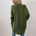 thumbnail image 6 of CEHVOM Women's Autumn Winter Solid Color Pocket Long Sleeve Cardigan Sweater Jacket Tops, 6 of 7