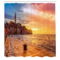 thumbnail image 3 of Ambesonne Nature Shower Curtain, Sunset Seashore Coast, 69"Wx70"L, Brown Yellow, 3 of 5