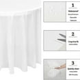 thumbnail image 5 of 8 Pack 84 Inch White Disposable PEVA Plastic Round Tablecloths(White), 5 of 5