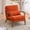 Orange, variant on Accent Chairs, Single Linen Lounge Reading Armchair with Solid Wood Frame, Mid Century Modern Easy Assembly Arm Chairs for Living Room-Beige