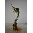 thumbnail image 4 of Nifao Marlin Fish and Turtle Swimming in the Ocean Bronze Statue Size – Garden Outdoor Decor Sculpture, 20"L x 18"W x 53"H, 4 of 12