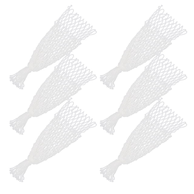 Bolsa de malla de algodón para red de billar (6 unidades), color blanco, resistente, para accesorios de mesa de billar.