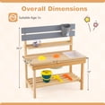 thumbnail image 3 of Costway Outdoor Mud Kitchen for Kids, Wooden Kitchen Playset with Extended Tabletop Natural, 3 of 11