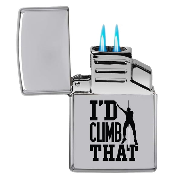 Dual Flame Torch Lighter I'd Climb That Climber (Chrome)