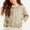 thumbnail image 3 of Teylalorva Girl'sOuterwear Jackets Sequin Sparkly Jacket Casual Party Carnival Winter Coat for Girls（2-10） Gold Size 2T, 3 of 7