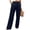 187#Navy, variant on Women Linen Pants Work Dress Pants Linen Trousers High Waisted Wide Leg Casual Pants with Pockets