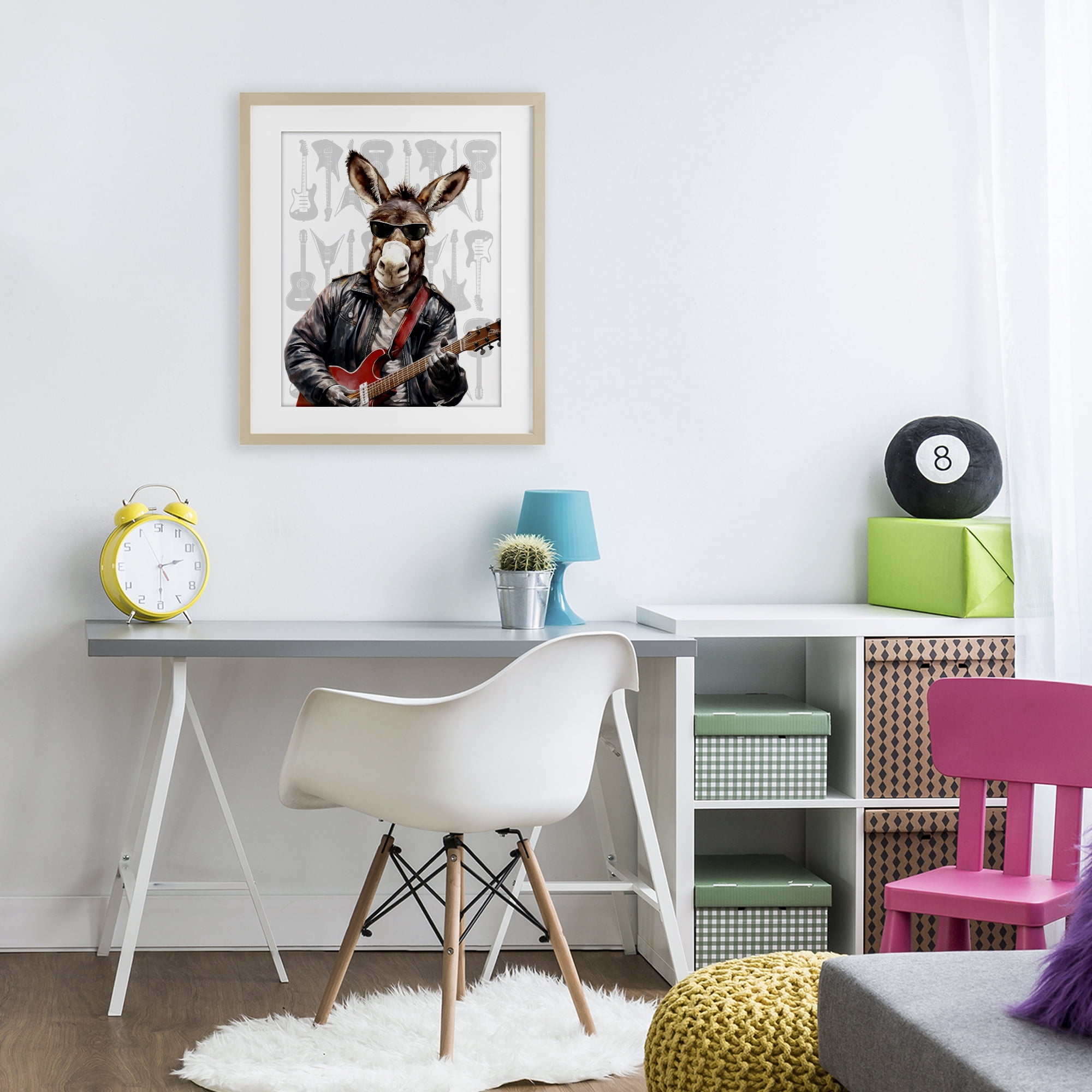 Stupell Industries Performing Musician Donkey Birch Framed Print Under Glass, design by CAD Designs