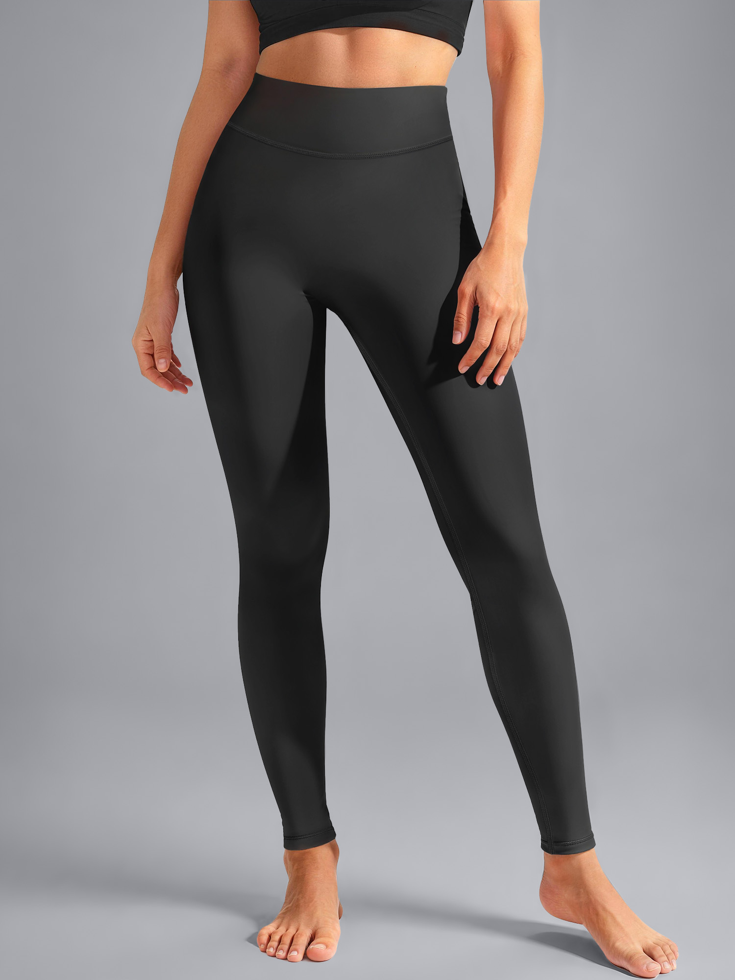 Rosvigor Women's High Waisted Yoga Leggings No Front Seam photo 2