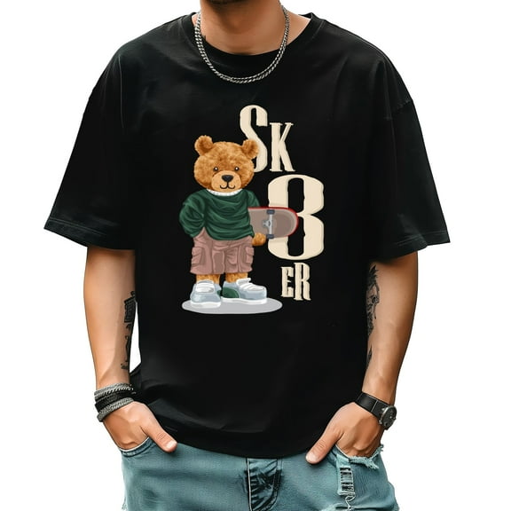 Graphic Tees for Men Summer New Print Casual Tee Fashion Trend Sports Shirt Select