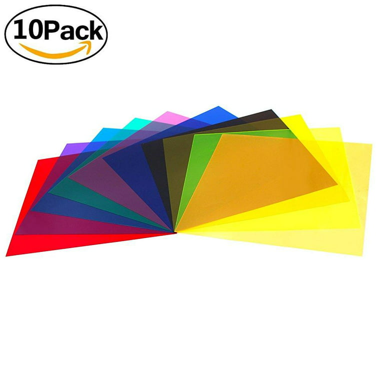 STOBOK 9pcs Color Filter Clear Plastic Sheet Acetate Overlays Transparency  Color Film Acetate Sheets for Crafts Color Gels for Photography Light Gels