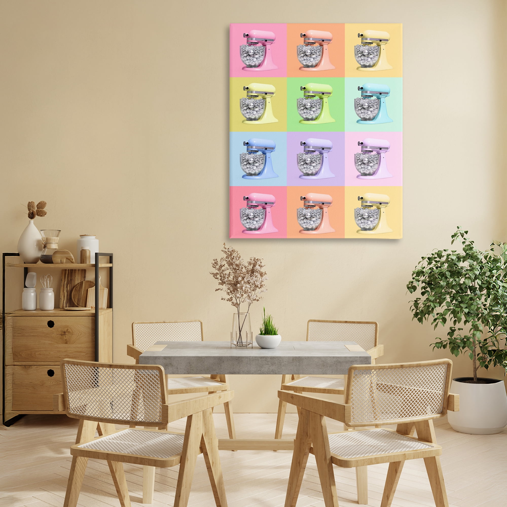 Stupell Industries Disco Ball Kitchen Mixer Collage Canvas Wall Art, design by LISH Creative