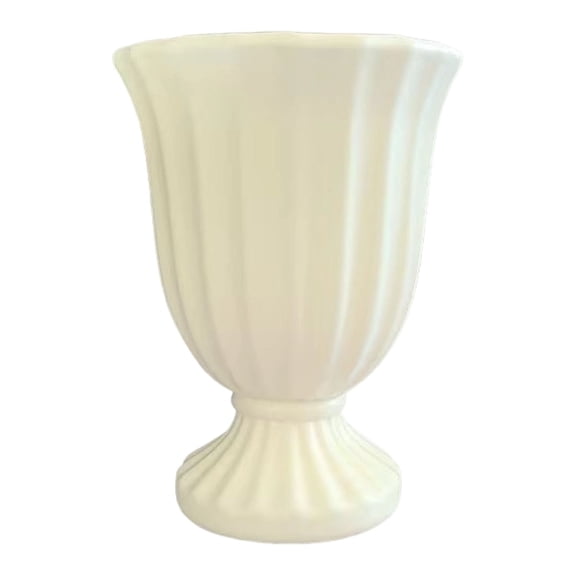 Pedestal Planter Vase, Cosmug Tall Flower Pot, Decorative Home Decor, for Indoor Plants, Tabletop Display, Bedroom and Office Use, White_S