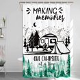 thumbnail image 3 of Camper RV Shower Curtains Funny Camping Fabric Shower Curtain Accessories for Travel Trailers, Happy Camp Bathroom Decor Rustic Green Forest Camping RV Shower Curtain Set with Hooks 47X64IN, 3 of 7