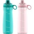 TRAHOO2Pack Plastic Water Bottle with Carry Handle, Reusable, BPA