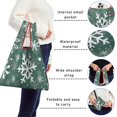 thumbnail image 5 of 5 Pack Foldable Shopping Bag,Green Christmas Snowflake Pattern Reusable Grocery Bags with Pockets,Large Reusable Tote Bags with Handles Waterproof & Lightweight, 5 of 6