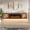 Brown, variant on BaPiPro 70" Floating TV Stand for TVs up to 80", Wall Mounted Entertainment Center with 36" Electric Fireplace Heater, LED Lights, Black