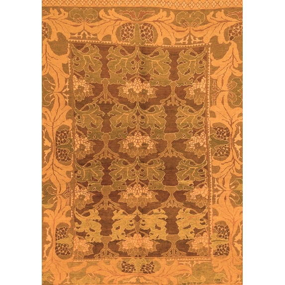 Ahgly Company Indoor Rectangle Abstract Orange Modern Area Rugs, 7' x 9'