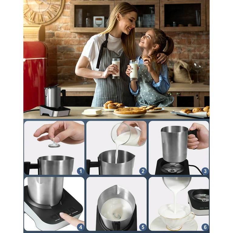 AEVO Electric Milk Warmer & Foam Maker 4 Modes Detachable Dishwasher-Safe  Pitcher Heating & Frothing Milk Frother Machine