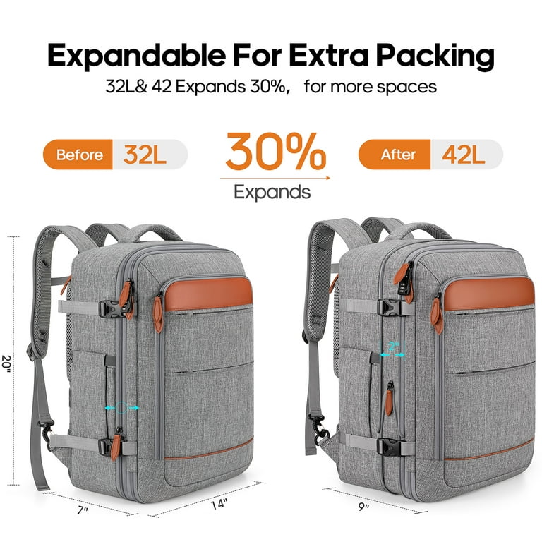 bagsure travel backpack 42l Bagsure Travel Backpack Expandable 42L Waterproof Anti-Theft Carry On