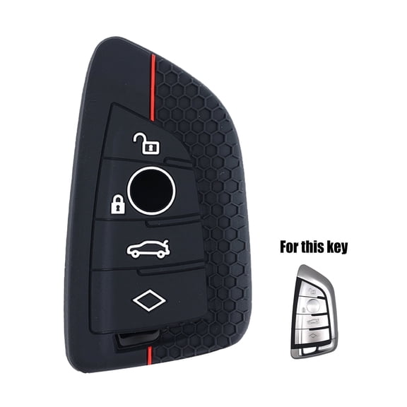 DON'T TOUCH MY KEY Silicone 4 Button Car Key Cover Case Holder for BMW 2 3 5 6 7 X1 X2 X3 X5 X6