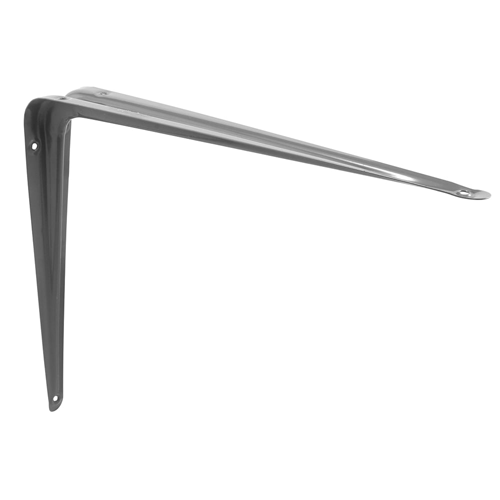 Shelf Brackets, 12Inch x 14Inch, Stamped Steel, Gray Enamel Finish
