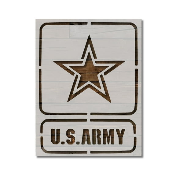 US United States Army Square Stencil Template Reusable 8.5 x 11 for Painting on Walls, Wood, Etc. By Stencilville