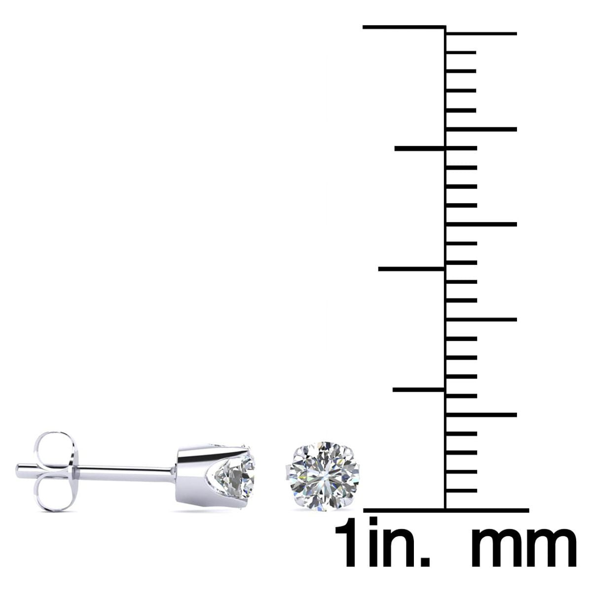 SuperJeweler 1/2 Carat Round Moissanite Stud Earrings in White Gold For Women