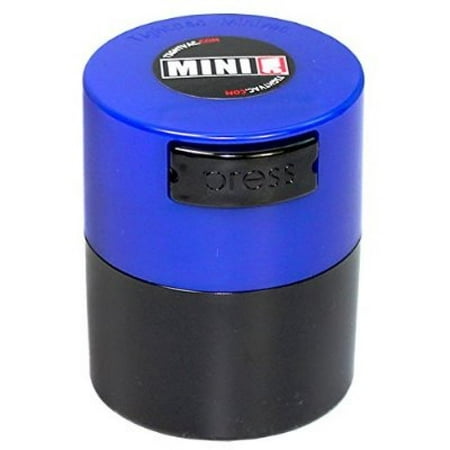 Herb Dry Box Minivac - 10g to 30 grams Airtight Multi-Use Vacuum Seal PortKle Storage Container for Dry Goods, Food, and Herbs - Light Blue Cap & Black Body ()
