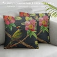 thumbnail image 3 of PRATYUS  Tropical Tree Throw Pillow Cover Flowers of Hibiscus Blooming Ginger Palm Leaves Parrot Ara and Toucan Fabric for Couch Bed Sofa Car Waist Cushion Cover 24x24in, 3 of 5