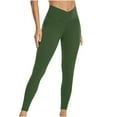 thumbnail image 2 of QATAINLAV Leggings with Pockets for Women, Women High Waisted Tummy Control Yoga Pants Solid Color Workout External Wear Legging Spring Savings Army Green XXL, 2 of 6