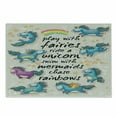 thumbnail image 1 of Cartoon Cutting Board, Mythical Unicorns Stars and Rainbow Creature Theme Print, Decorative Tempered Glass Cutting and Serving Board, Small Size, Beige Teal Blue, by Ambesonne, 1 of 1