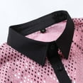 thumbnail image 5 of YFNNUP Mens Sparkly Sequin Shirt 70s Disco Costumes Button Front Shirt Party Sheer Mesh See Through Long Sleeve Shirt Tops, 5 of 8
