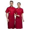 thumbnail image 3 of Unisex Men's Chef Coat Jacket Women Kitchen Restaurant Cooking Work Chef Uniformss Shirt Tops, 3 of 6