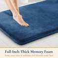thumbnail image 3 of ComfiTime 2 Piece Bathroom Rugs Set – Thick Memory Foam, Non-Slip Bath Mat, Soft Plush Velvet Top, Ultra Absorbent, Small, Large & Long Rugs for Bathroom Floor, Navy Blue, 22*42, 2PCS, 3 of 12