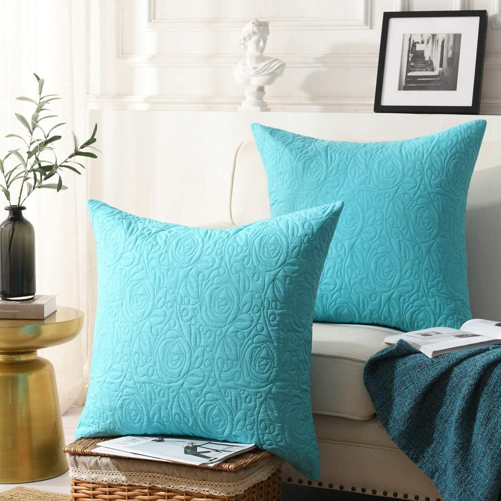 HTOOQ 2 Pack Throw Pillow Covers Euro Sham Covers 20 X20