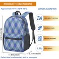 thumbnail image 3 of Blue Checkered Pattern 17" School Backpacks for Teens,Waterproof Oxford Fabric,S-Shape Padded Straps for School,Travel,Hiking,Camping, 3 of 6