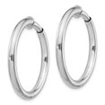 thumbnail image 4 of Diamond2Deal 925 Sterling Silver RH-plated 3x31mm Non-Pierced Round Hoop Earrings for Women (L- 1.23 inch, W- 1.23 inch), 4 of 6
