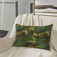 thumbnail image 4 of Plush Throw Pillow Covers, Classic Green Camouflage Pillow Cases with Invisible Zipper, Breathable Microfiber Pillow Cases Standard Size for Sleeping Bedroom Sofa Living Room 14x20, 4 of 5