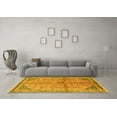 thumbnail image 3 of Ahgly Company Machine Washable Indoor Round Persian Yellow Traditional Area Rugs, 4' Round, 3 of 4