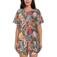 thumbnail image 1 of Balery Tropical Fruit Conjunto de Pijama para Mujer con Estampado, Dos Piezas de Manga Corta y Shorts, Ropa de Dormir Suave con Cuello Redondo y Bolsillos-4X-Large, 1 of 6