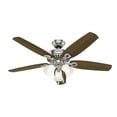 thumbnail image 5 of Hunter - Hinnman Indoor Ceiling Fan With Light, 52-inch, Brushed Nickel, Traditional-style, 3-speed WhisperWind Motor, 53227, for living rooms, bedrooms, home offices, kitchens, 5 of 5