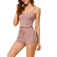 thumbnail image 4 of INSPIRE CHIC Women's Mother's Day Pajama Sets Knit Cami Tops with Shorts 2 Pcs Lounge Sleepwear M Lotus Pink, 4 of 5
