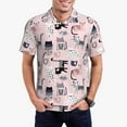thumbnail image 4 of Vsdgher Cat Print Men's Short Sleeve Stretch Polo Shirt, Moisture-Wicking Performance Polo Shirt, 4 of 8