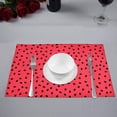thumbnail image 2 of MKHERT Funny Summer Black Watermelon Seeds On Red Background Placemats Table Mats for Dining Room Kitchen Table Decoration 12x18 inch,Set of 4, 2 of 4