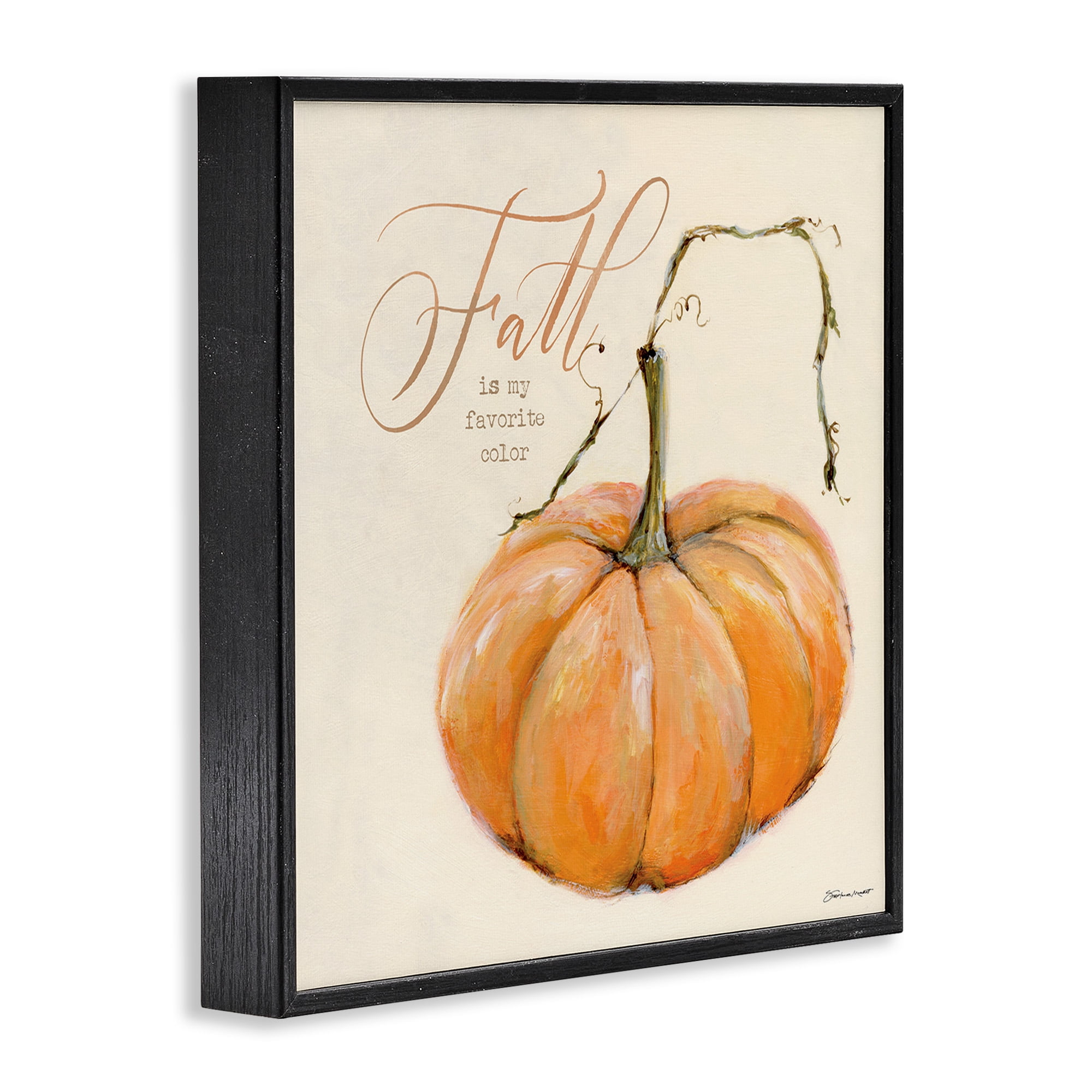 Stupell Industries Fall My Favorite Color Seasonal Holiday Painting Black Framed Art Print Wall Art, 17 x 17