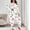 White, variant on Women's Christmas Snowflake Print Long Sleeve Boat Neck Top Jogger Pants Pajama Set Holiday Loungewear Outfit