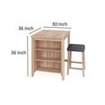thumbnail image 3 of Dawny 3pc Counter Height Table Set with Stools- Shelves- Brown Oak Wood, 3 of 6