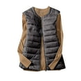 thumbnail image 2 of JURANMO Puffer Vest Women Plus Size,Womens Light Weight Classic V-neck Solid Color Warm Down Jacket Large Size Slim Short Coats 2024 Winter Trendy Portable Waistcoat Sleeveless Vest with Full Zipper, 2 of 9