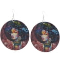 thumbnail image 2 of Pendientes colgantes de madera con diseño de mujer africana a la moda, accesorios de joyería, 2 of 9
