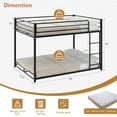 thumbnail image 4 of Zimtown Full-over-Full Bunk Bed, Low Profile Junior Bunk Bed Frame, Black, 4 of 10